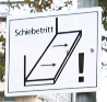 Schild Schiebetritt: